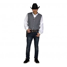 Gilet de Cow-boy Gris Adulte