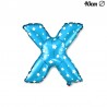 Ballon Lettre X Bleu Avec Etoiles 40 cm