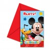 6 Cartes d'Invitation Mickey Mouse