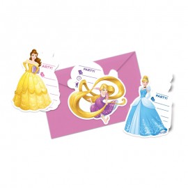 6 Invitations Princesse Disney