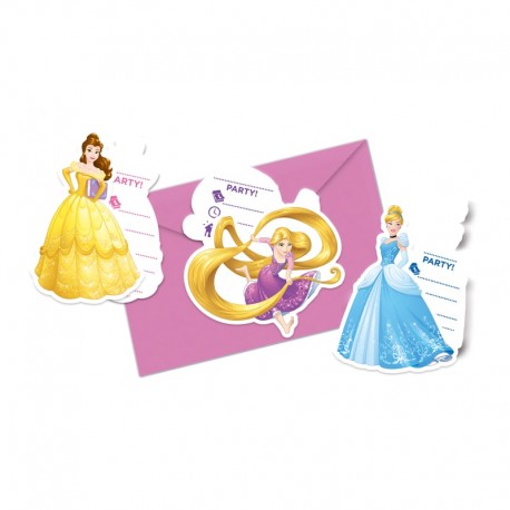 6 Invitations Princesse Disney