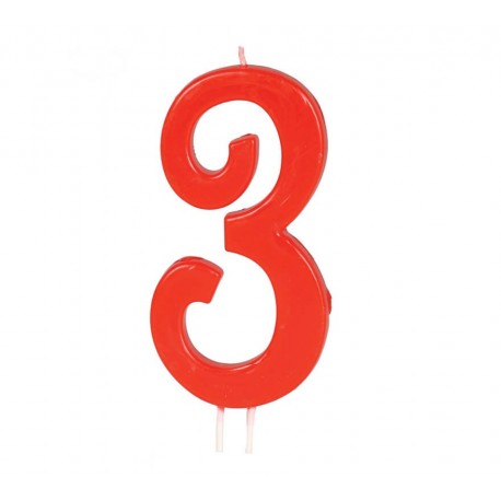 Bougie Rouge Nº 3 12 cm