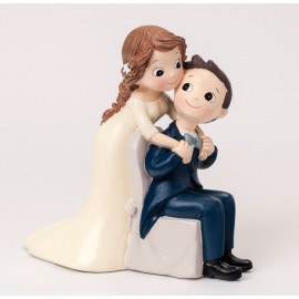 Figurine de Mariage avec Marié Assis 14 cm