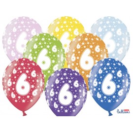 Ballons Chiffre 6 Ronds 32 cm