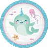 8 Assiettes Licorne Baleine 18 cm