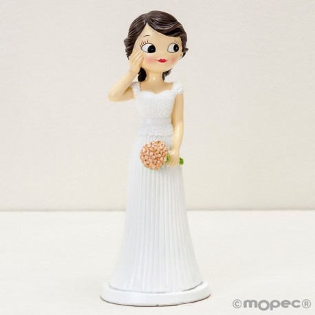 Figurine Mariée Main sur La Joue 21 cm