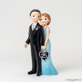 Figurine 25ème Anniversaire de Mariage 21 cm
