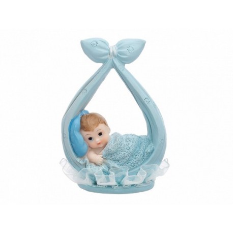 Figurine Bébé Garçon dans un Foulard Bleu