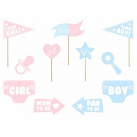 11 Accessoires Photocall Gender Reveal