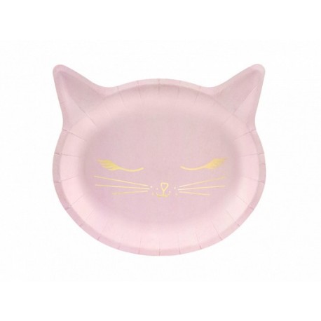 6 Assiettes en Forme de Chats 20 cm