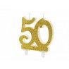 Bougie N° 50 avec Paillettes d'Or