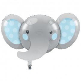 Ballon en Aluminium d'Éléphant Bleu