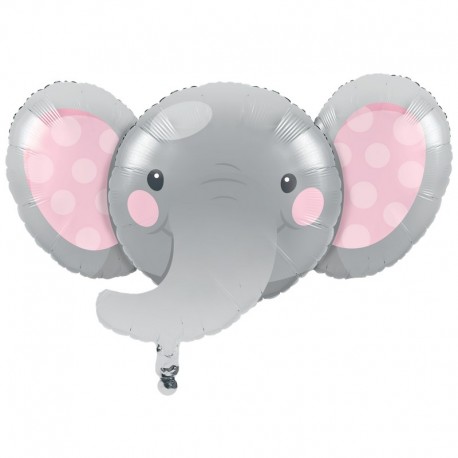 Ballon en Aluminium d'Éléphant Rose