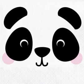 16 Serviettes Panda Visages d'Animaux 33 cm
