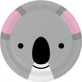 8 Assiettes Koala Visages d'Animaux 23 cm 8 Assiettes Koala Visages d'Animaux 23 cm