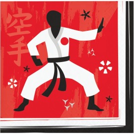 16 Serviettes Karate 25 cm