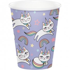 8 Gobelets Chat Licorne 266 ml