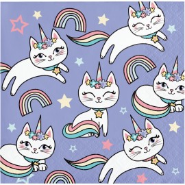 Serviettes en Papier Chat Licorne