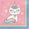 16 Serviettes Chat Licorne 33 cm