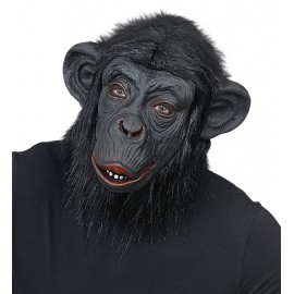 Masque de Chimpanzé Noir avec Cheveux