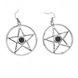 Boucles d'Oreilles Gothiques avec Gemme Noire