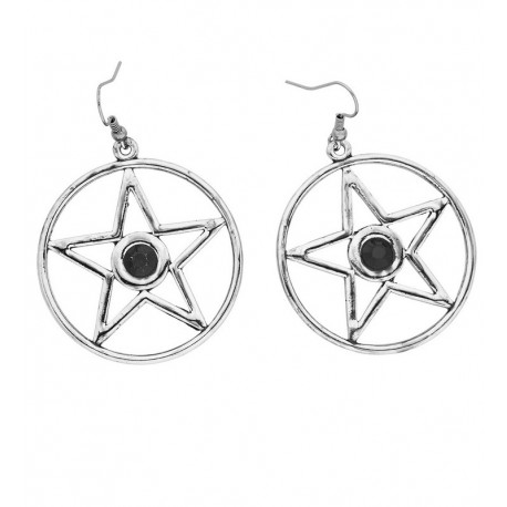 Boucles d'Oreilles Gothiques avec Gemme Noire