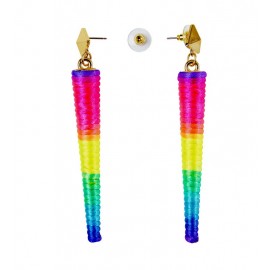 Boucles d'Oreilles Cônes Fluorescents Multicolores