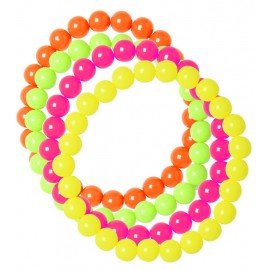 Lot de 4 Bracelets en Perles Fluorescentes
