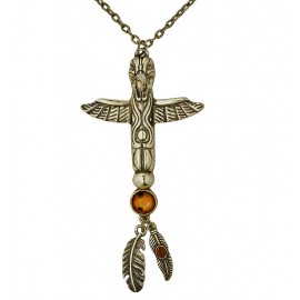 Collier Totem Indien avec Gemme