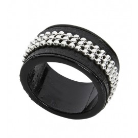 Bague Noire à Rivets