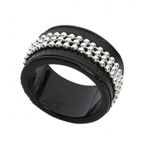 Bague Noire à Rivets