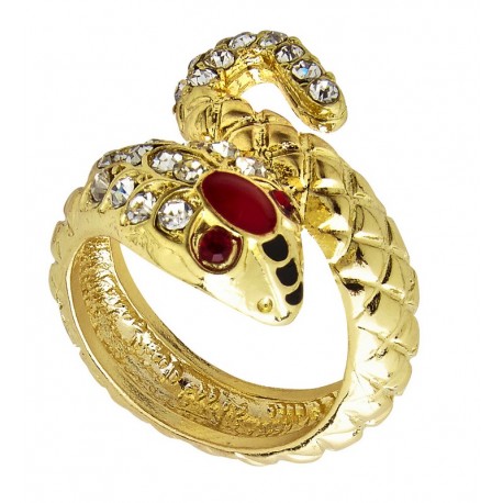 Bague Serpent en Or aux Yeux Rouges