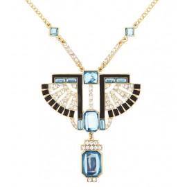 Collier de Pharaon Doré avec Gemmes de Topaze