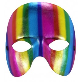 Masque sans Menton Métallisé Arc-en-Ciel