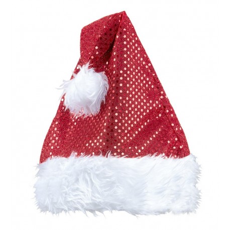 Chapeau de Père Noël rouge avec paillettes