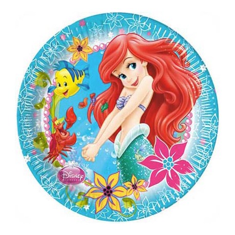 8 Assiettes de La Petite Sirène Ariel