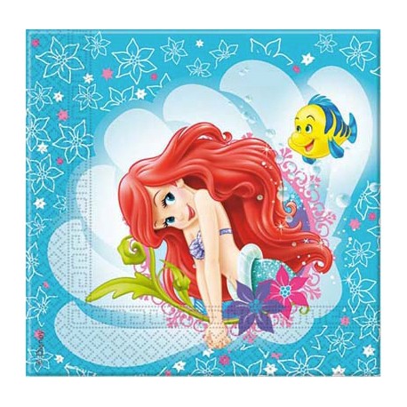 20 Serviettes de La Petite Sirène Ariel