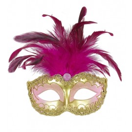 Masque Royal en Or avec Strass et Plumes