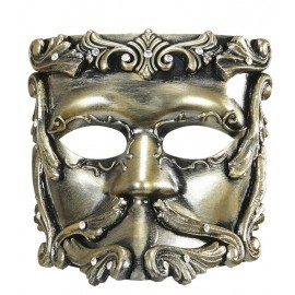 Masque de Casanova en Bronze avec Strass de Luxe