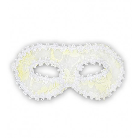 Masque de Fleurs en Dentelle Blanche