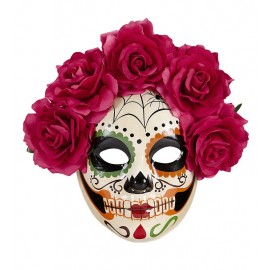 Masque Complet Jour des Morts avec Roses