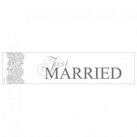 Plaque d'Immatriculation Just Married Argentée