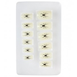 Set de 12 Faux Ongles d'Araignées Fluorescents