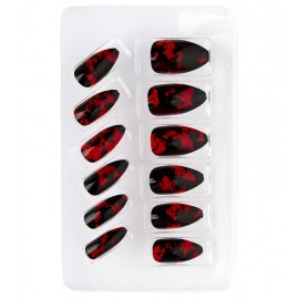 Set de 12 Faux Ongles Adhésifs Tachés de Sang