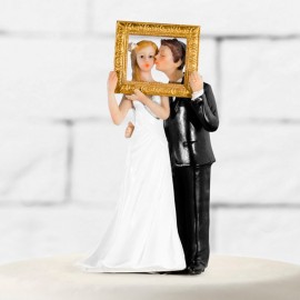 Figurine de Mariés avec Cadre Photo