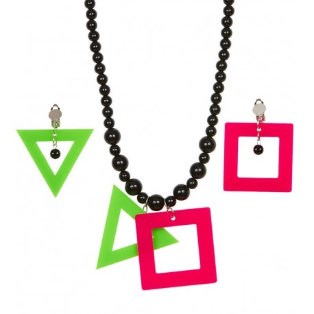 Set de Collier et Pendants d'Oreilles Fluorescents