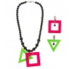 Set de Collier et Pendants d'Oreilles Fluorescents