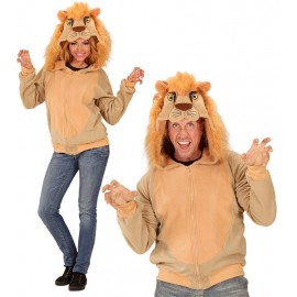 Pull à Capuche Zippé de Lion pour Adulte