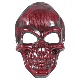 Masque de Crâne Rouge Métallisé