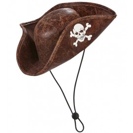 Mini Tricorne de Pirate en Simili Cuir